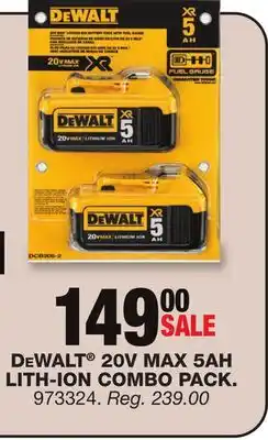 Blain's Farm & Fleet Dewalt 20v max 5ah lith-ion combo pack offer