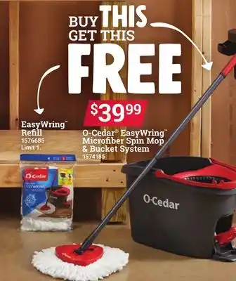 Ace Hardware O-cedar easywring microfiber spin mop & bucket system offer