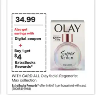 CVS All olay facial regenerist max collection offer