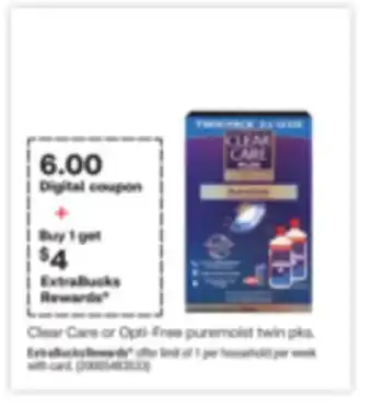 CVS Clear care or opti-free puremoist twin pks offer