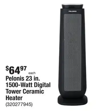 The Home Depot Pelonis 23 in. 1500-watt digital tower ceramic heater offer