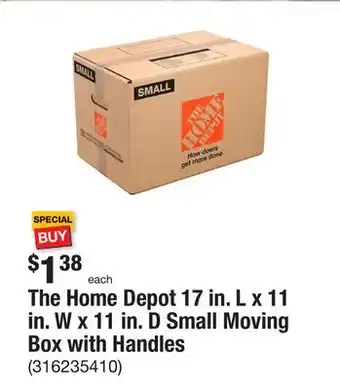 The Home Depot The home depot 17 in. l x 11 in. w x 11 in. d small moving box with handles offer