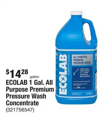 The Home Depot Ecolab 1 gal. all purpose premium pressure wash concentrate offer