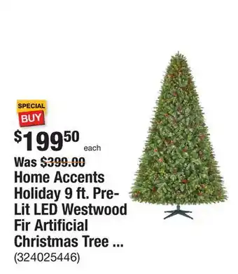 The Home Depot Home accents holiday 9 ft. pre-lit led westwood fir artificial christmas tree with 800 warm white micro fairy lights offer