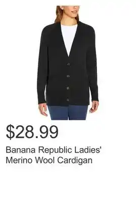 Costco Banana republic ladies' merino wool cardigan offer