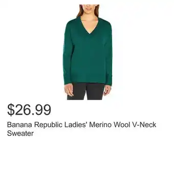 Costco Banana republic ladies' merino wool v-neck sweater offer