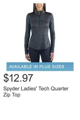 Costco Spyder ladies' tech quarter zip top offer