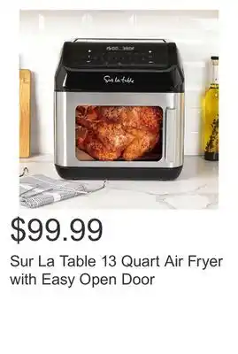 Costco Sur la table 13 quart air fryer with easy open door offer