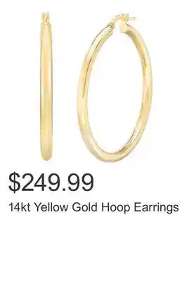 Costco 14kt yellow gold hoop earrings offer