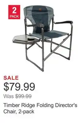 Costco Timber ridge folding director's chair, 2-pack offer
