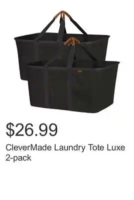 Costco Clevermade laundry tote luxe 2-pack offer