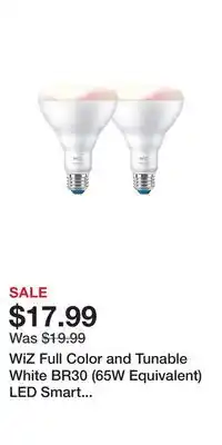 BJ’s Wiz full color and tunable white br30 (65w equivalent) led smart bulbs, 2 pk offer