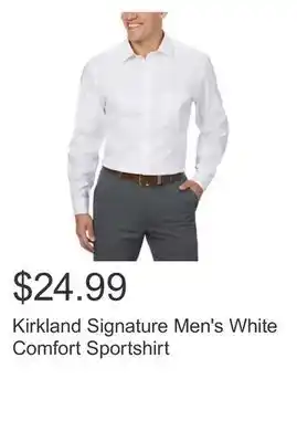Costco Kirkland signature men's white comfort sportshirt offer