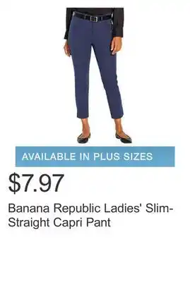 Costco Banana republic ladies' slim-straight capri pant offer