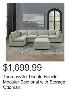 Costco Thomasville tisdale boucle modular sectional with storage ottoman offer