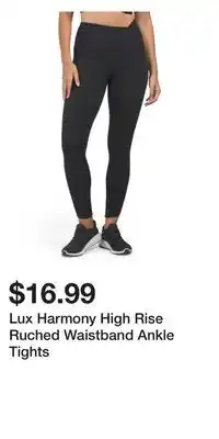 TJ Maxx Lux harmony high rise ruched waistband ankle tights offer