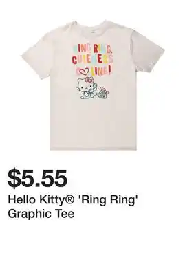 Five Below Hello kitty 'ring ring' graphic tee offer