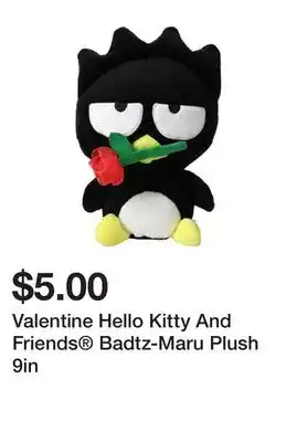 Five Below Valentine hello kitty and friends badtz-maru plush 9in offer