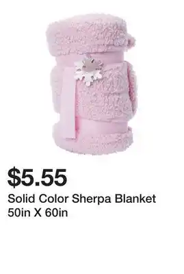 Five Below Solid color sherpa blanket 50in x 60in offer