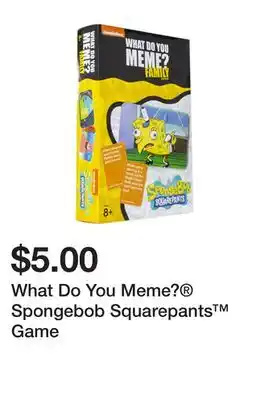 Five Below What do you meme? spongebob squarepants game offer