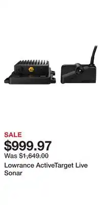Cabela's Lowrance activetarget live sonar offer