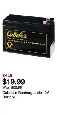 Cabela's Cabela's rechargeable 12v battery offer