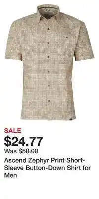 Cabela's Ascend zephyr print short-sleeve button-down shirt for men offer
