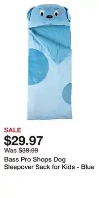 Cabela's Bass pro shops dog sleepover sack for kids - blue offer