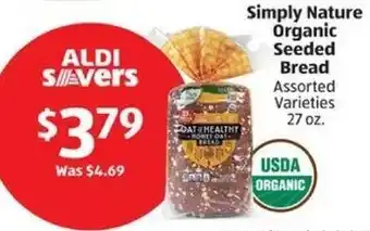 Aldi Simply Nature Organic Seeded Bread offer