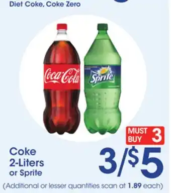 Price Rite Coke 2-liters or sprite offer