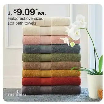 JC Penney Fieldcrest oversized spa bath towels offer