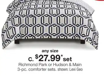 JC Penney Richmond park or hudson & main 3-pc. comforter sets offer