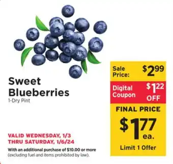 ShopRite Sweet blueberries offer