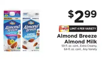 ShopRite Almond breeze almond milk offer