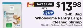 ShopRite 2-lb. bag wholesome pantry large cleaned shrimp offer