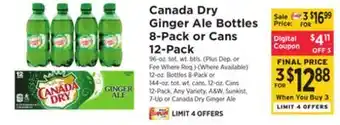 ShopRite Ginger ale bottles 8-pack or cans 12-pack offer