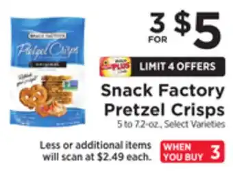 ShopRite Pretzel crisps offer