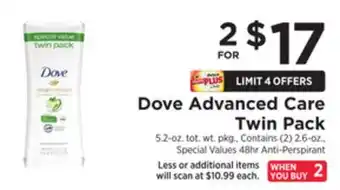 ShopRite Advanced care twin pack offer