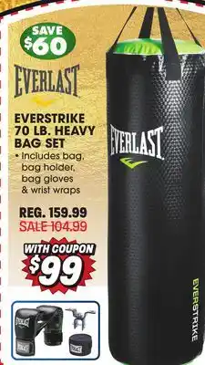 Big 5 Everlast 70-lb. everstrike heavy bag kit offer