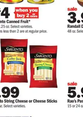 Meijer Sargento string cheese or cheese sticks offer
