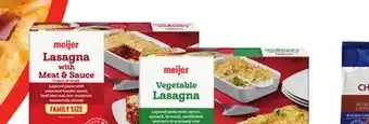 Meijer Meijer family size lasagna offer
