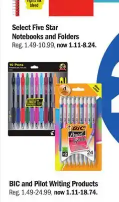 Meijer Bic and pilot writing products offer