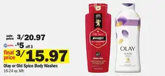 Meijer Olay or old spice body washes offer