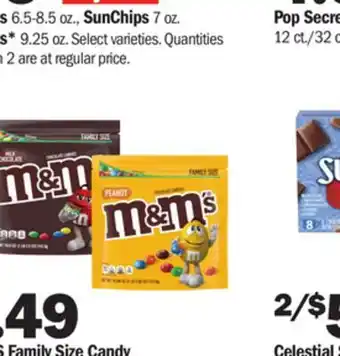 Meijer M&m's family size candy offer