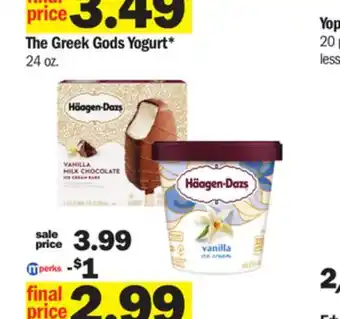 Meijer Haagen-dazs ice cream 14 oz. or bars* 3 ct./9-12 oz offer