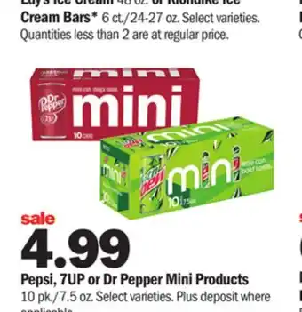 Meijer Pepsi, 7up or dr pepper mini products offer