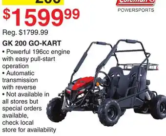 Dunham's Sports Coleman gk 200 go-kart offer
