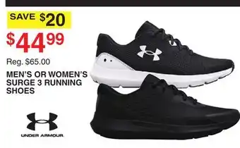 Dunham's Sports Under armour men's or women's surge 3 running shoes offer