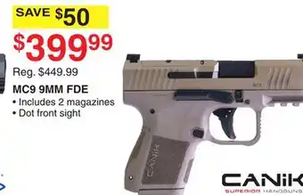 Dunham's Sports Canik mc9 9mm fde offer