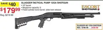 Dunham's Sports Slugger tactical pump 12ga shotgun offer